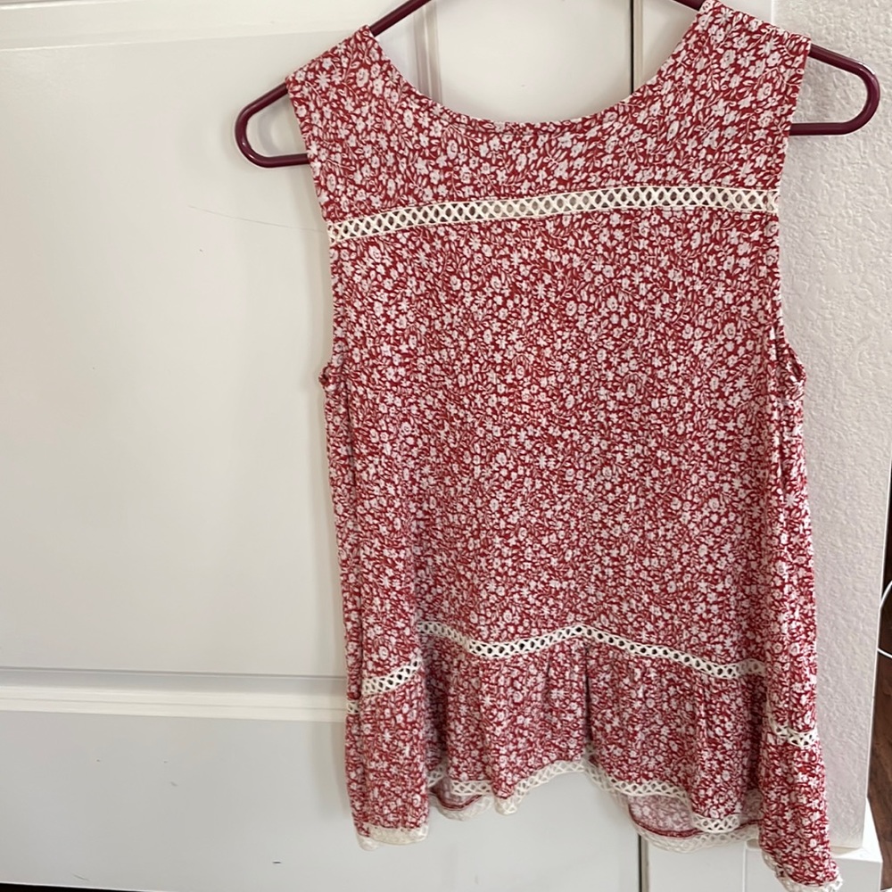 Anthropologie by Maeve Quinn Lace Peplum Top XS